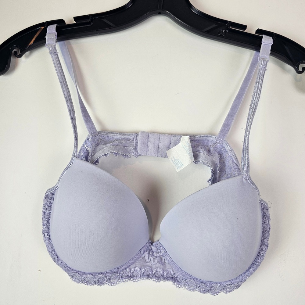 Olga Lavender Lace Trim Padded Underwire Bra 33162 Purple 36B